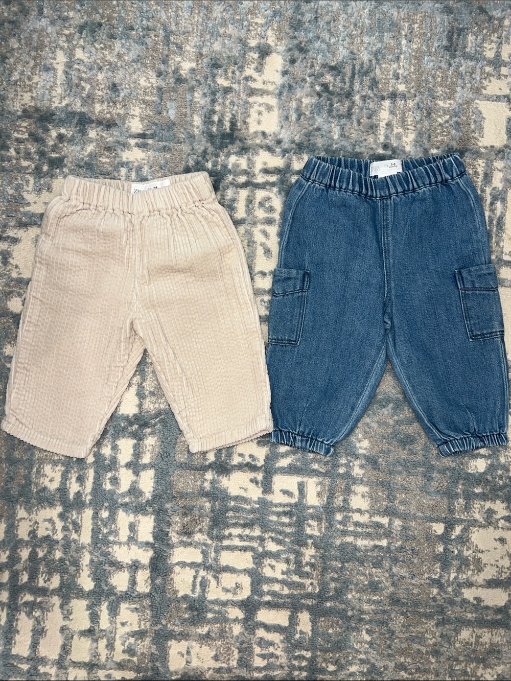 Zara Kids Beige Corduroy Pants – Soft Elastic Waist and soft jogger jeans